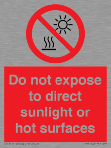 PV7712: Do not expose to direct sunlight or hot surfaces