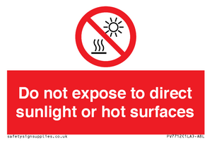 PV7712: Do not expose to direct sunlight or hot surfaces
