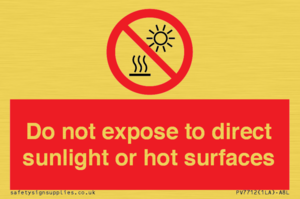 PV7712: Do not expose to direct sunlight or hot surfaces