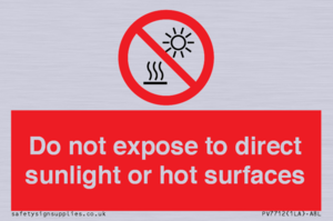 PV7712: Do not expose to direct sunlight or hot surfaces