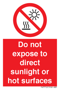 PV7712: Do not expose to direct sunlight or hot surfaces