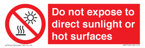 PV7712: Do not expose to direct sunlight or hot surfaces