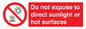 PV7712: Do not expose to direct sunlight or hot surfaces