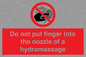 PV7714: Do not put finger into the nozzle of a hydromassage