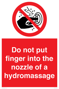 PV7714: Do not put finger into the nozzle of a hydromassage