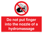 PV7714: Do not put finger into the nozzle of a hydromassage