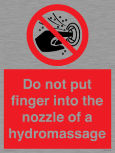 PV7714: Do not put finger into the nozzle of a hydromassage