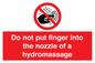PV7714: Do not put finger into the nozzle of a hydromassage