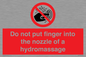PV7714: Do not put finger into the nozzle of a hydromassage