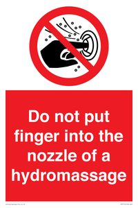 PV7714: Do not put finger into the nozzle of a hydromassage