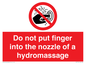 PV7714: Do not put finger into the nozzle of a hydromassage