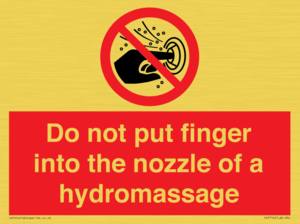 PV7714: Do not put finger into the nozzle of a hydromassage