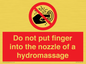 PV7714: Do not put finger into the nozzle of a hydromassage