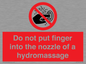 PV7714: Do not put finger into the nozzle of a hydromassage