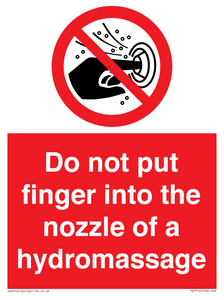 PV7714: Do not put finger into the nozzle of a hydromassage