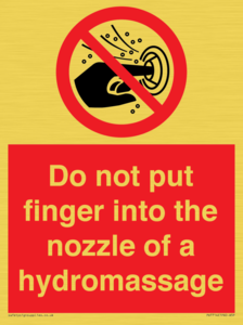 PV7714: Do not put finger into the nozzle of a hydromassage