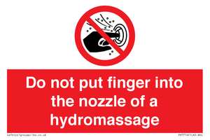 PV7714: Do not put finger into the nozzle of a hydromassage