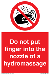 PV7714: Do not put finger into the nozzle of a hydromassage