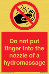 PV7714: Do not put finger into the nozzle of a hydromassage