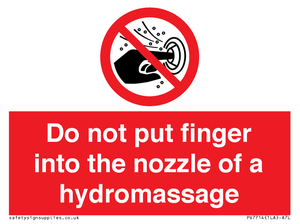 PV7714: Do not put finger into the nozzle of a hydromassage