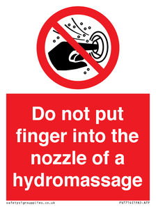 PV7714: Do not put finger into the nozzle of a hydromassage