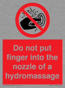 PV7714: Do not put finger into the nozzle of a hydromassage