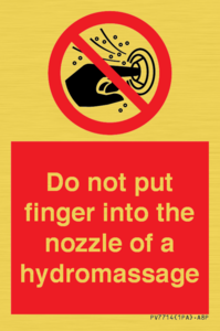PV7714: Do not put finger into the nozzle of a hydromassage