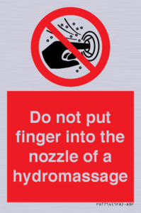 PV7714: Do not put finger into the nozzle of a hydromassage