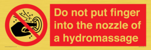 PV7714: Do not put finger into the nozzle of a hydromassage