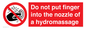 PV7714: Do not put finger into the nozzle of a hydromassage