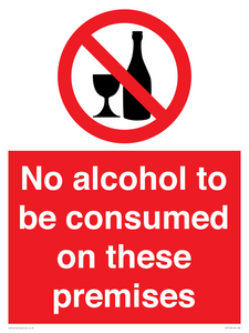 PV7718: No alcohol to be consumed on these premises