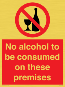 PV7718: No alcohol to be consumed on these premises