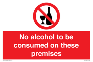 PV7718: No alcohol to be consumed on these premises