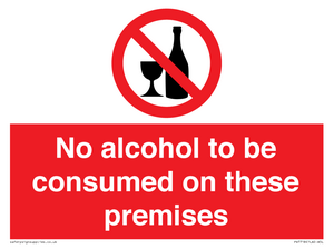 PV7718: No alcohol to be consumed on these premises