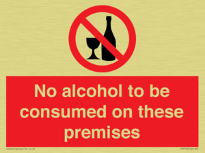 PV7718: No alcohol to be consumed on these premises