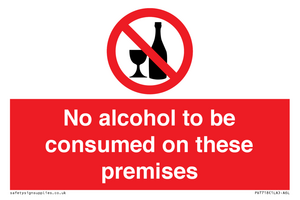 PV7718: No alcohol to be consumed on these premises