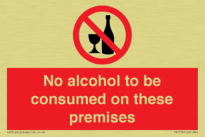 PV7718: No alcohol to be consumed on these premises