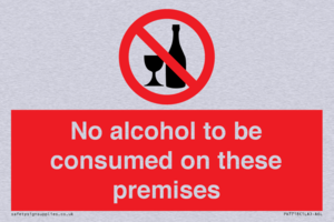 PV7718: No alcohol to be consumed on these premises