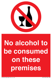 PV7718: No alcohol to be consumed on these premises