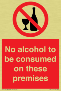 PV7718: No alcohol to be consumed on these premises