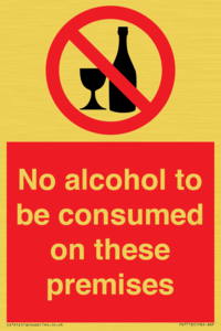 PV7718: No alcohol to be consumed on these premises