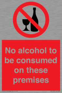 PV7718: No alcohol to be consumed on these premises