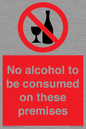 PV7718: No alcohol to be consumed on these premises