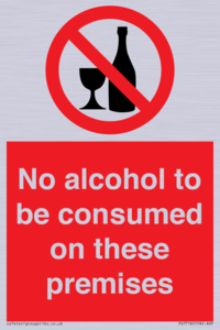 PV7718: No alcohol to be consumed on these premises