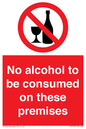 PV7718: No alcohol to be consumed on these premises