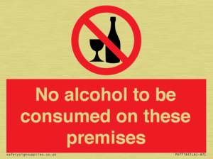 PV7718: No alcohol to be consumed on these premises