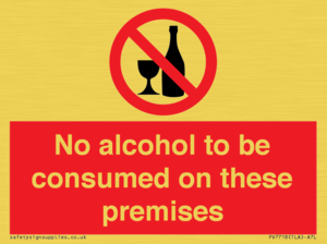 PV7718: No alcohol to be consumed on these premises