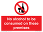 PV7718: No alcohol to be consumed on these premises