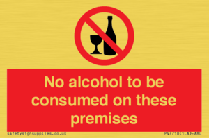PV7718: No alcohol to be consumed on these premises