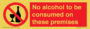 PV7718: No alcohol to be consumed on these premises